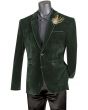 Vinci Men's Luxurious Velvet Slim Sport Coat - Faux Leather Trim