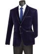 Vinci Men's Velvet Slim Outlet Sport Coat - Faux Leather Trim