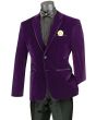 Vinci Men's Luxurious Velvet Slim Sport Coat - Faux Leather Trim