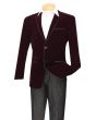 Vinci Men's Velvet Slim Outlet Sport Coat - Faux Leather Trim