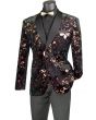 Vinci Men's 2 Button Sport Coat - Detailed Floral Design