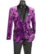 Vinci Men's Outlet 2 Button Sport Coat - Detailed Floral Design