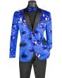 Vinci Men's 2 Button Sport Coat - Detailed Floral Design