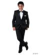 Tazio Boy's 2 Piece Tuxedo - Satin Lapel with Fabric Trim