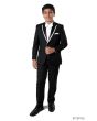 Tazio Boy's 2 Piece Tuxedo - Satin Lapel with Fabric Trim