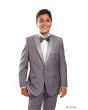 Tazio Boy's 2 Piece Tuxedo - Satin Lapel with Fabric Trim