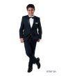 Tazio Boy's 2 Piece Tuxedo - Satin Lapel with Fabric Trim