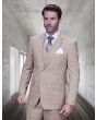 Statement Men's 3 Piece 100% Wool Fashion Suit - Light Windowpane