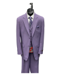 Zacchi Men's 3 Piece Poplin Outlet Suit - Solid Color Side Vents