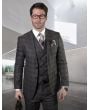 Statement Men's Outlet 100% Wool 3 Piece Suit - Classic Plaid