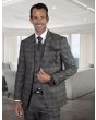 Statement Men's 100% Wool 3 Piece Suit - Classic Plaid