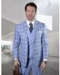 Statement Men's Outlet 100% Wool 3 Piece Suit - Deep Vest Lapel