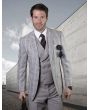 Statement Men's Outlet 100% Wool 3 Piece Suit - Deep Vest Lapel