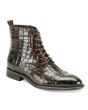 Giovanni Men's Fashion Lace Up Dress Boot - Crocodile Print