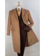 Veno Giovanni Men's 100% Wool Full Length Top Coat - 3 Button Coat