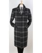 Apollo King Men's 100% Wool Full Length Length Top Coat - Hidden Button