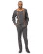 Montique Men's 2 Piece Long Sleeve Walking Suit - Tan Accents