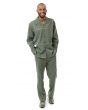Montique Men's 2 Piece Long Sleeve Walking Suit - Tone on Tone Windowpane