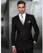 Statement Men's 2 Piece 100% Wool Double Breasted Suit - Bold Pinstripe