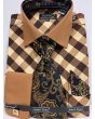 Avanti Uomo Men's French Cuff Dress Shirt Set - Smooth Triple Tone