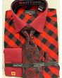 Avanti Uomo Men's French Cuff Dress Shirt Set - Smooth Triple Tone