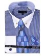 Avanti Uomo Men's French Cuff Dress Shirt Set - Triple Tone Print