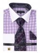 Avanti Uomo Men's French Cuff Dress Shirt Set - Plaid