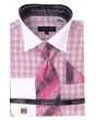 Avanti Uomo Men's French Cuff Dress Shirt Set - Plaid