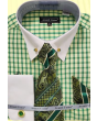 AVANTI UOMO TONE ON TONE COLLAR GLEN CHECK PATTERN SHIRT DN107M BLACK main image 1