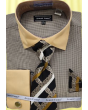 Avanti Uomo Men's French Cuff Dress Shirt Set - Micro Jacquard Pattern