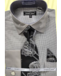 AVANTI UOMO JQD PATTERN WITH TONE ON TONE COLLAR & CUFF DN130M BLACK main image 1