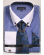 Avanti Uomo Men's French Cuff Shirt Set - Fashion Collar Chain