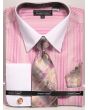 Avanti Uomo Men's French Cuff Shirt Set - Varied Stripe Patterns