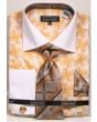 Avanti Uomo Men's French Cuff Shirt Set - Exotic Checkerboard