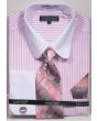 Avanti Uomo Men's French Cuff Shirt Set - Tab Collar Stripes