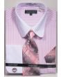 Avanti Uomo Men's Outlet French Cuff Shirt Set - Tab Collar Stripes