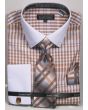 Avanti Uomo Men's French Cuff Shirt Set - Plaid Pattern