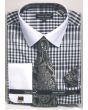 Avanti Uomo Men's French Cuff Shirt Set - Plaid Pattern