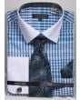 Avanti Uomo Men's French Cuff Shirt Set - Plaid Pattern