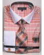 Avanti Uomo Men's French Cuff Shirt Set - Plaid Pattern