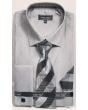 Avanti Uomo Men's French Cuff Shirt Set - Metallic Look