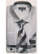 Avanti Uomo Men's Outlet French Cuff Shirt Set - Metallic Look