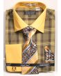 Avanti Uomo Men's French Cuff Shirt Set - Bold Plaid