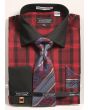 Avanti Uomo Men's French Cuff Shirt Set - Bold Plaid