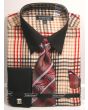 Avanti Uomo Men's French Cuff Shirt Set - Burberry Check