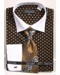 Avanti Uomo Men's 100% Cotton French Cuff Shirt Set - Polka Dots