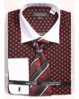 Avanti Uomo Men's 100% Cotton French Cuff Shirt Set - Polka Dots