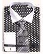 Avanti Uomo Men's 100% Cotton French Cuff Shirt Set - Polka Dots