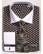 Avanti Uomo Men's 100% Cotton French Cuff Shirt Set - Polka Dots