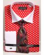 Avanti Uomo Men's 100% Cotton French Cuff Shirt Set - Polka Dots